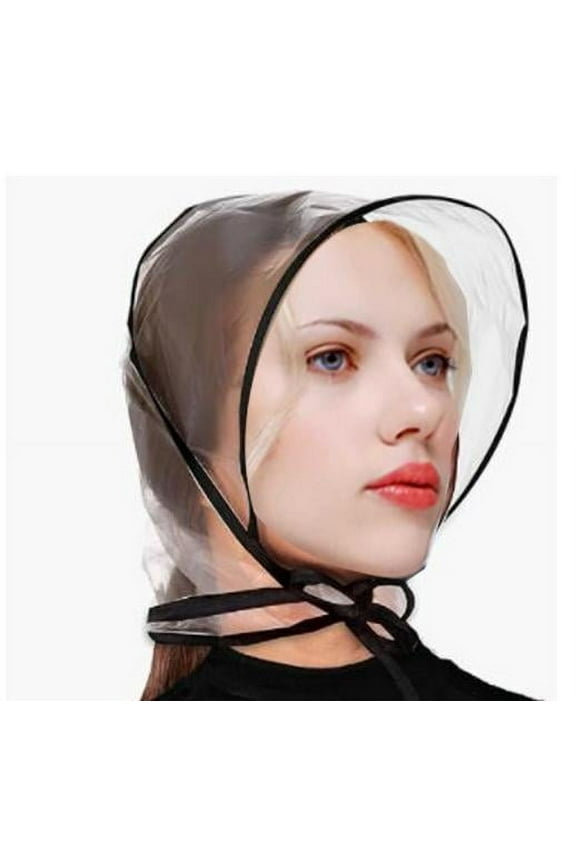 2PCS Rain Bonnet with Plastic Visor Clear Waterproof Rain Scarf Raining Hats Reusable Raining Bonnet for Women to Keep Hairstyle