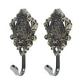 thumbnail image 1 of WEUVEB 2Pcs Multifunctional Golden Metal Coat Hooks with Vintage Embossing for Living Room, 1 of 8