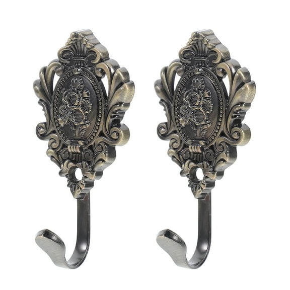 WEUVEB Hooks for Coats Wall Hooks Golden Zinc Alloy 2Pcs