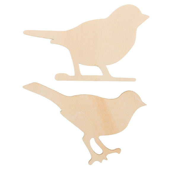 Dayesque 2pcs Birds For Crafts Animal Wood Cutouts Unfinished Wooden Shapes Tag Ornaments For Diy Arts Wedding Decor Painting Hanging Signs