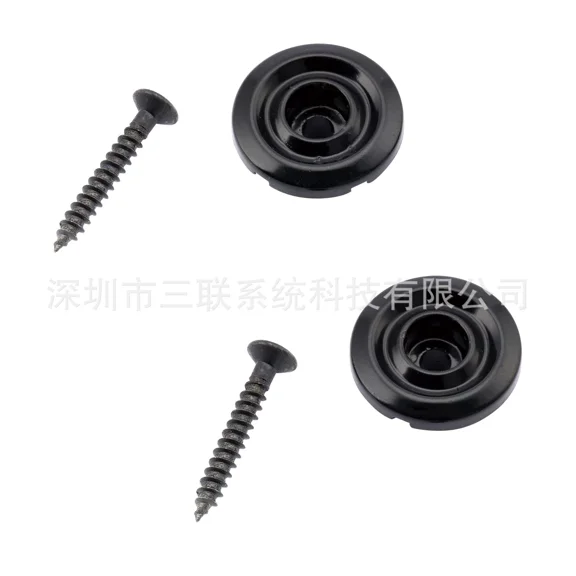 WEUVEB 2-Pack Black Metal Bass String Retainer Guides with Stable Lock for Bass Guitar Accessories