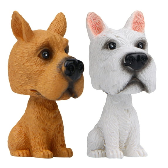 Dayesque 2pcs Bobblehead Dog Ornaments for Car Dashboard, Cute Shaking Puppy Decorations for Vehicle, Home, and Office