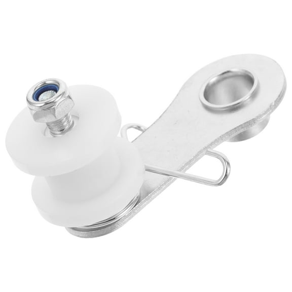 WEUVEB 2Pcs White Spring Loaded Chain Tensioner with Antislip Wheel for Motorcycles and Atvs