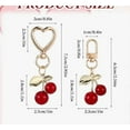 thumbnail image 1 of WEUVEB 2Pcs Red Cherry Keychain Heart Pendant Kawaii Purse Accessory, 1 of 8