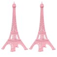 thumbnail image 1 of WEUVEB Tower Effiel Decor Eiffel Tower Statue Pink Alloy 2Pcs European Decor Travel Memories, 1 of 9