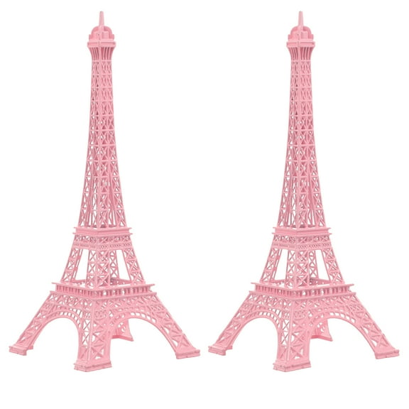 WEUVEB Tower Effiel Decor Eiffel Tower Statue Pink Alloy 2Pcs European Decor Travel Memories