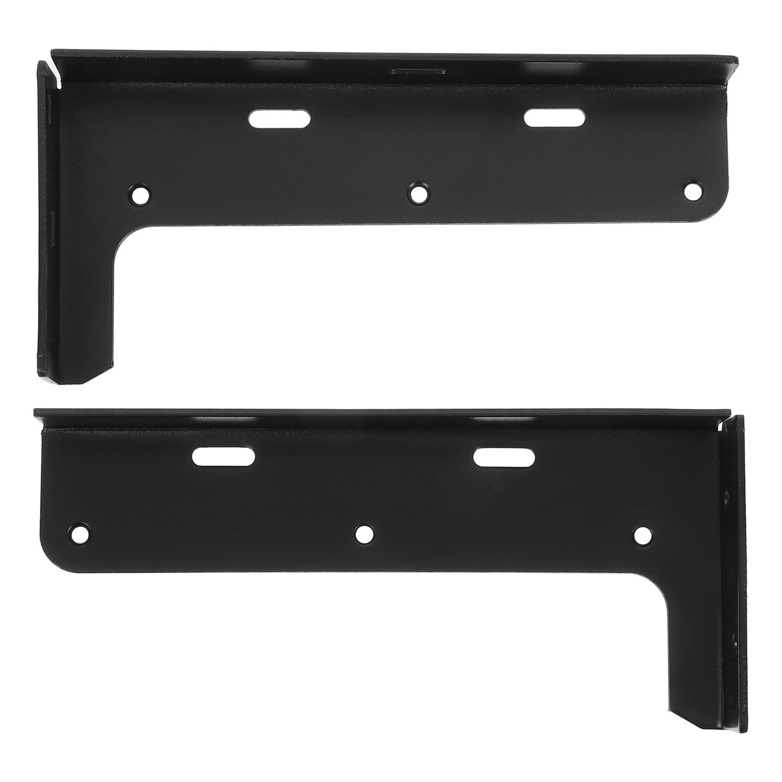 WEUVEB Black Matte Floating Shelf Brackets Wall Mounting Hardware 2-Pack Support for Home and Office