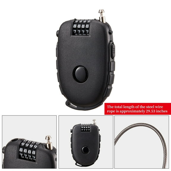 WEUVEB 2-Pack Adjustable Portable Steel Cable Locks Lightweight Extendable Bike Security Locks