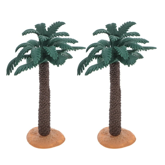 WEUVEB 2- Plastic Model Palm Trees for Home, Office, Desk, Shelf, and Party Decoration