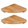 thumbnail image 1 of Dayesque 2-Pack Natural Wood Corner Wall Shelves with Curved Design, Multi-Level Display for Home Storage and Decorative Organization, 1 of 9