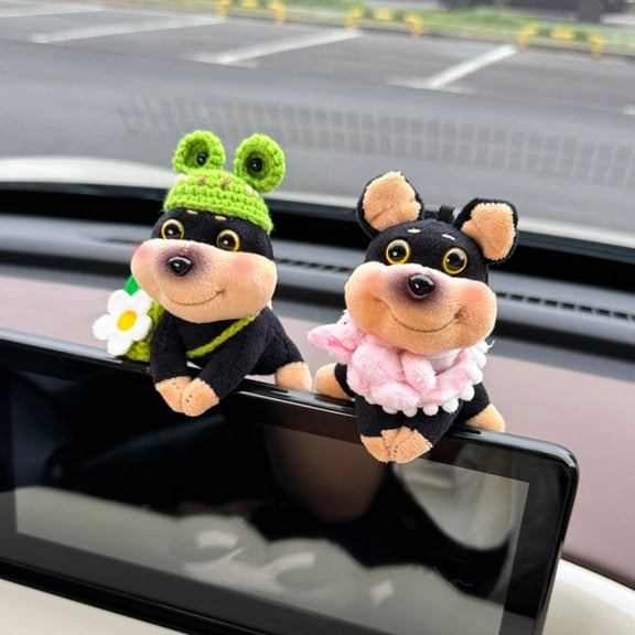 WEUVEB Cute Dog Plush Car Accessories for Interior Decoration and , Soft Animal Toy for Vehicle