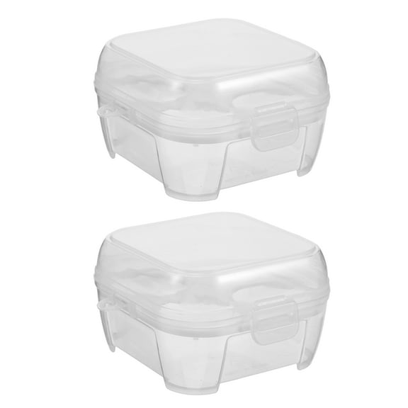 WEUVEB Travel Egg Container Plastic Portable Transparent 2Pcs