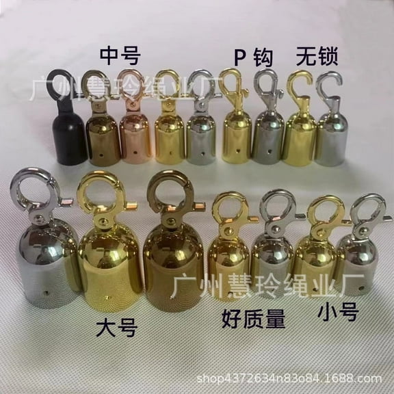 WEUVEB 2-Pack Metal Rope End Caps with Hooks for Barrier Ropes, Design and Easy Installation for