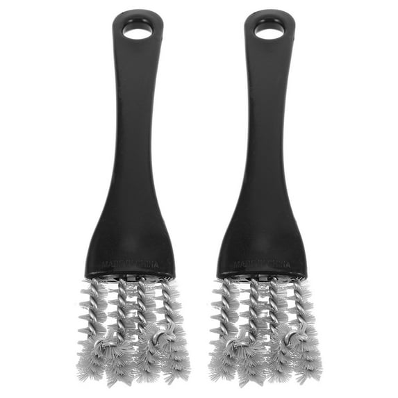 WEUVEB 2-Pack Small Grill Brush with Multifunctional Design for Cleaning Stoves, Grates, and BBQ