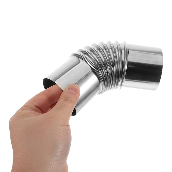 Dayesque 2pcs Stainless Steel Stove Pipe 45 and 90 Degree Elbow Extension Tube Chimney Flue for Outdoor Stove and Camping Stove