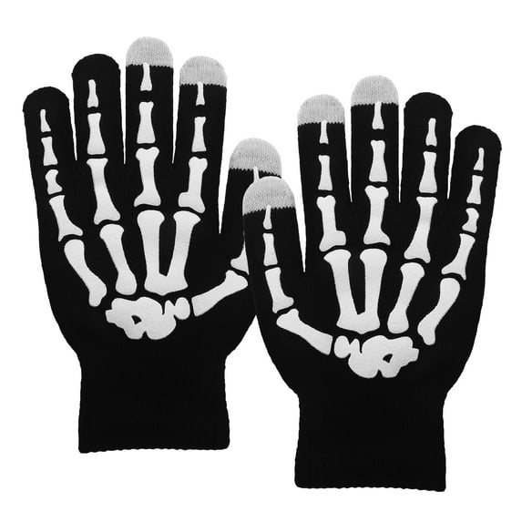 WEUVEB 2Pcs Skull Driving Gloves with Touchscreen Function and Durable Non Slip Fabric for Biking