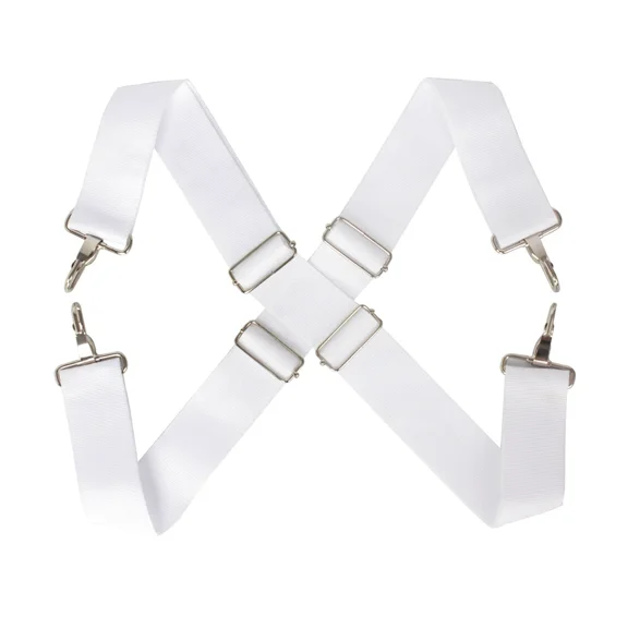 WEUVEB White Adjustable Snare Drum Strap for Percussion Instruments, 2 Pieces, Comfortable and