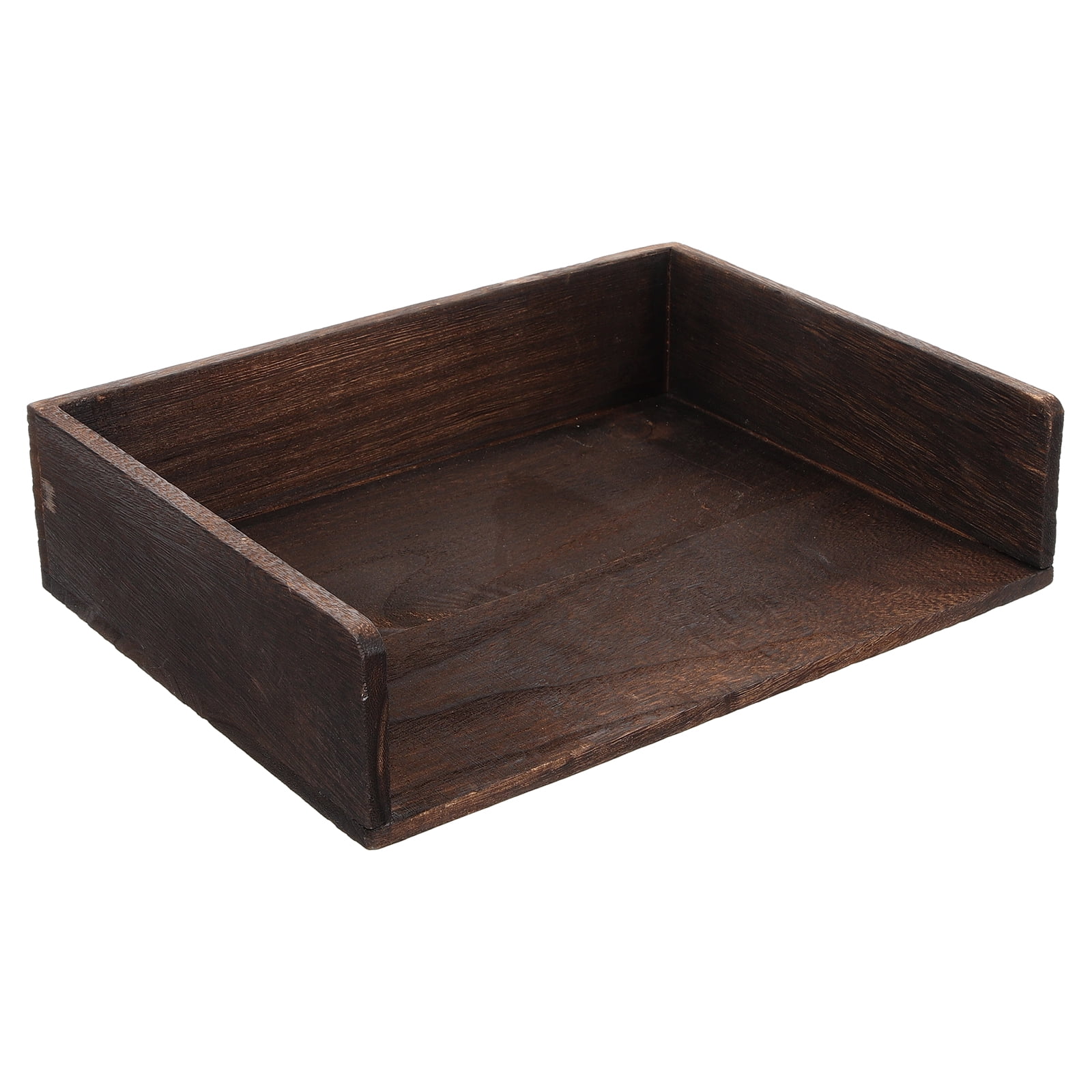 Dayesque 2-Piece Wooden Desk Organizer Set with 2-Tier Vintage Style Storage Shelf for Office Supplies, Books, and Stationery, Natural Wood Finish