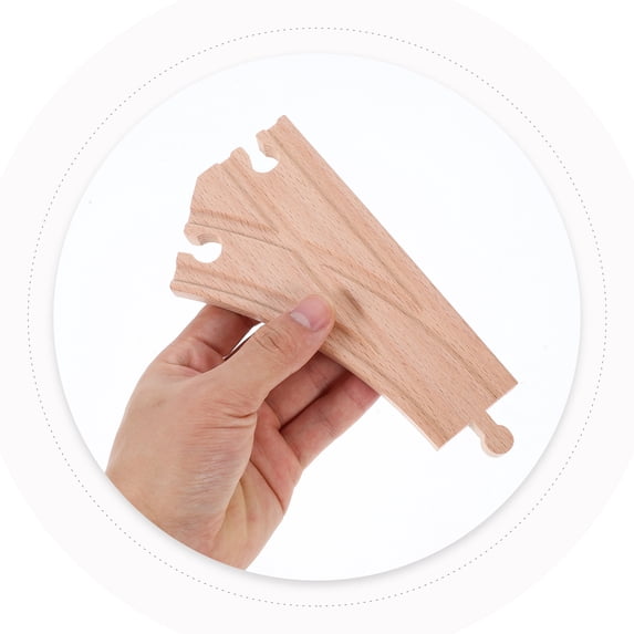 Dayesque 2-Pack Wooden Train Track Pieces Compatible with Thomas & Friends Sets Expandable Railway Accessories
