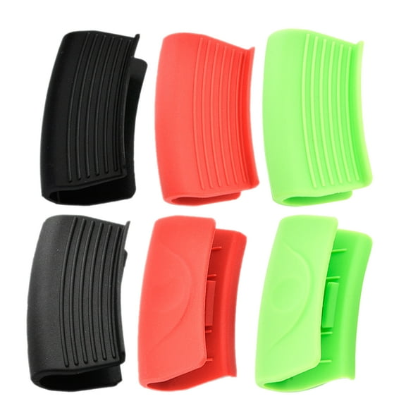 Dayesque 3 Pairs Silicone Handle Covers for Hot Pots, Frying Pans, Cast Iron Skillets, Griddles - Kitchen Cooking Mitts