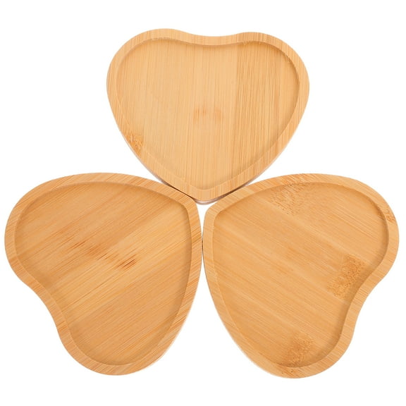 Dayesque 3pcs Bamboo Serving Board Heart Charcuterie Board Heart Cutting Board Tabletop Serving Platters Valentines Day Table Decorations Supplies