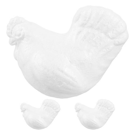 Dayesque 3pcs Diy Foam Rooster Models Chicken Figurines For Kids Fun Painting Craft Kit Home Decor School Projects And Party Game