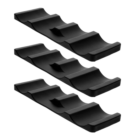 WEUVEB Silicone Beverage Mats 3-Pack Black Anti- for Fridge Storage and Table