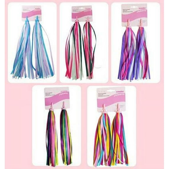 WEUVEB Bike Handlebar Streamers, Assorted Colors, Plastic, 4 Pairs, Kids Accessories,