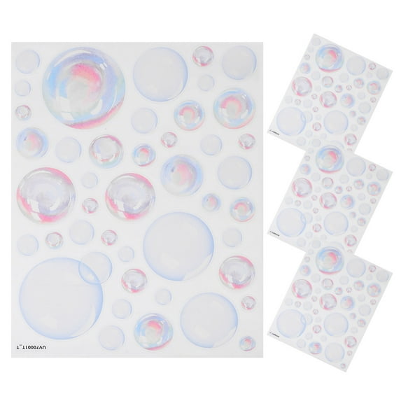 Dayesque 4 Sheets Bubble Decal Ocean Theme Party Background Water Bubble Wall Stickers Kids Room DIY Bubbles Wall Decal for Home Bathroom Decor