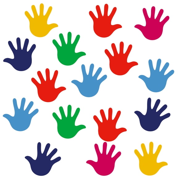 WEUVEB Hand Print Floor Decals, Assorted Colors, Non- Safety Markers, 45 Pieces for Indoor Outdoor Use