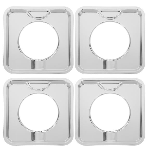 Dayesque 4pcs Gas Stove Drip Trays Stainless Steel Square Gas Stove Burner Covers 19cm Gas Range Protector To Catch Oil Grease And Food Spills