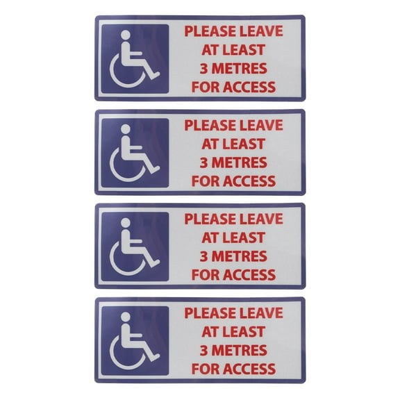 Dayesque 4pcs Handicap Warning Sticker Disabled Wheelchair Sticker Disability Decals Handicap Keep Away Sign Disabled People Warning Sign
