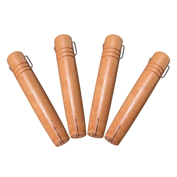 Dayesque 4-Piece Japanese Style Wooden Pot Handle Replacement Set with Ergonomic Wood Handles for Pans, Soup Pots, and Kitchen Cookware