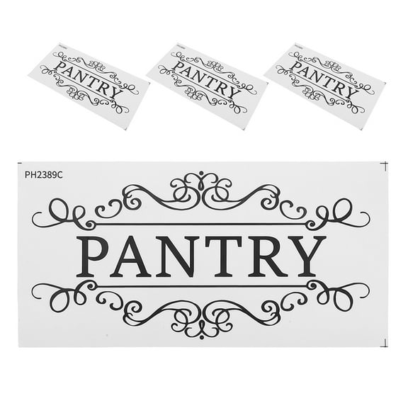 Dayesque 4pcs Pantry Sticker Sign: Pantry Room Decoration Signs - Removable Decals - Restaurant Kitchen Wall Decor for Home and Commercial Spaces