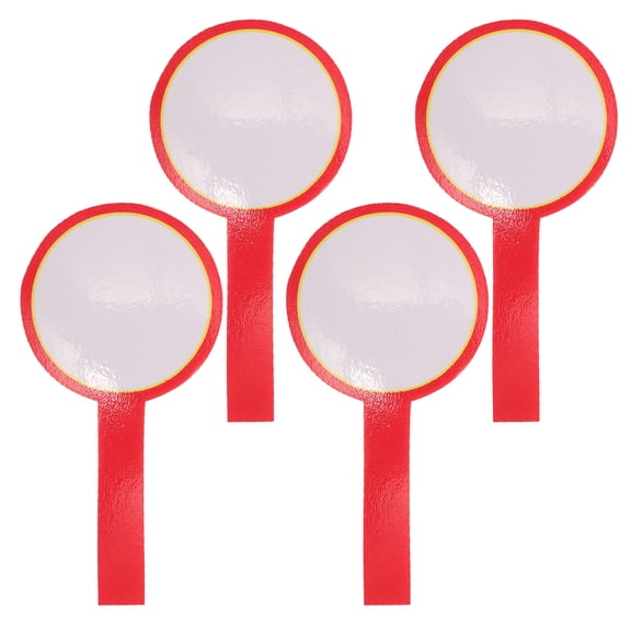 WEUVEB 4-Pack Compact Red Scoreboards with Dual-Sided Erasable Plastic for Games, Activities, and Score Tracking