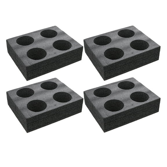 WEUVEB 4-Pack Leakproof Black Foam Cup Holder Tray for Coffee, Tea, Drinks, and Travel Use