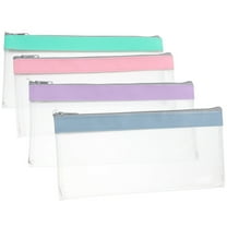 Dayesque 4pcs Small Transparent Money Bag With Zipper Cash Envelopes Checks Pouch For Budgeting And Safe Bank Use