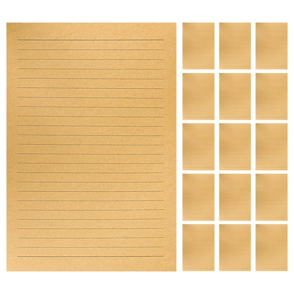 WEUVEB Vintage Khaki Kraft Writing Letter Paper for Office Calligraphy Sketching 50Pcs
