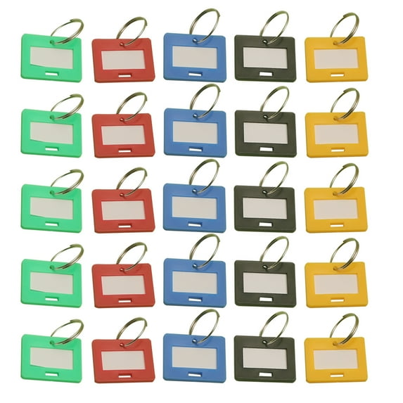 Dayesque 50pcs Numbered Key Tags Plastic Key Tags with Colorful Key Labels and Metal Keychain Numbered Labels for Security and Access Control