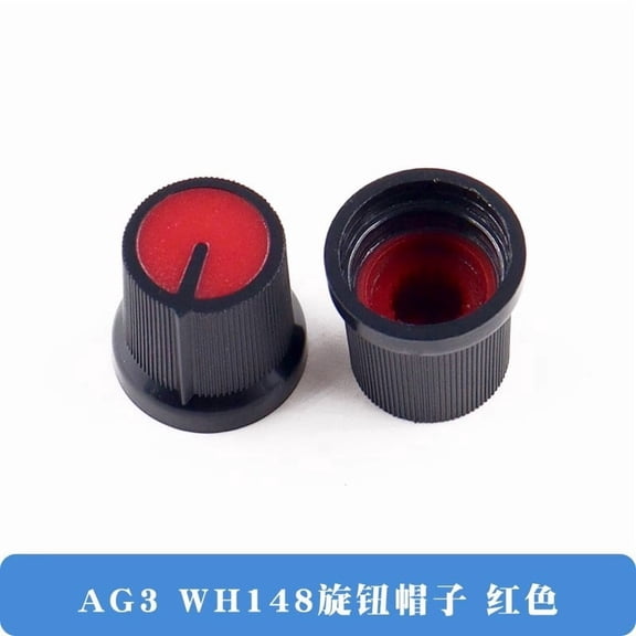 WEUVEB Red Plastic Volume Control Knobs with Unique Plum for Amplifiers and Audio Equipment
