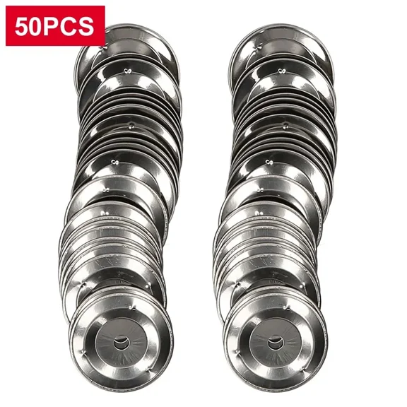 Dayesque 50pcs Stainless Steel Tambourine Drum Cymbal Bells Set Musical Instrument Replacement Accessories