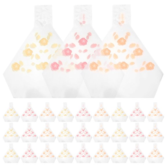 WEUVEB Triangle Onigiri Wrappers Multi-Color PP Easy Wrapping Sheets for Sushi Rice 50 Pieces