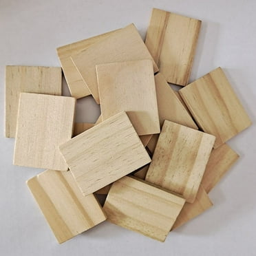 Dayesque 50pcs Unfinished Wood Craft Blocks Diy Plaques Decorations Versatile Rectangle Wooden Pieces For Crafting Wood Carving Building