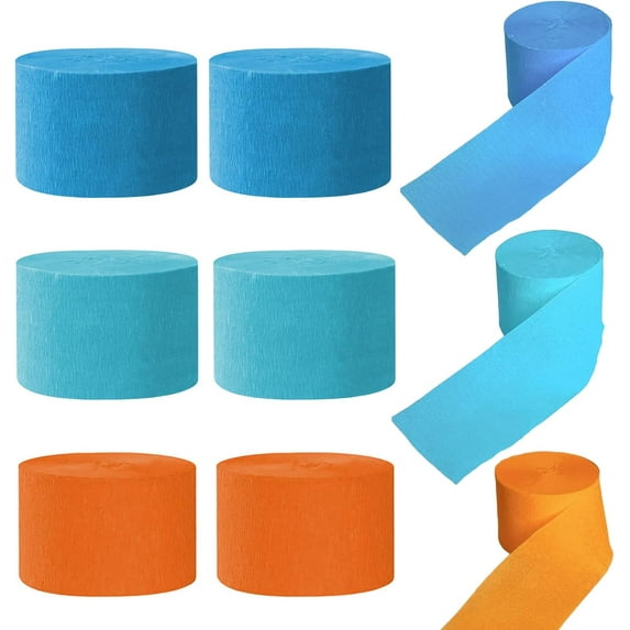 WEUVEB Assorted Color Crepe Paper Rolls Bulk for Birthday Wedding Party Decorations