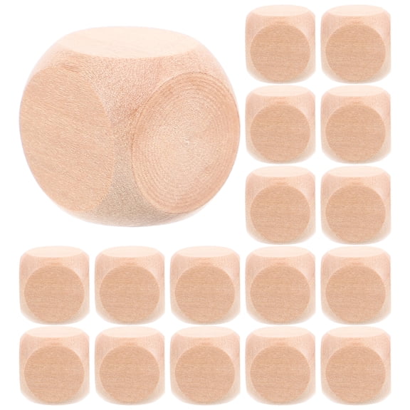 WEUVEB 60-Piece Natural Khaki Wooden Dice Set for Crafts, Educational Projects, Board Games, Activities and More