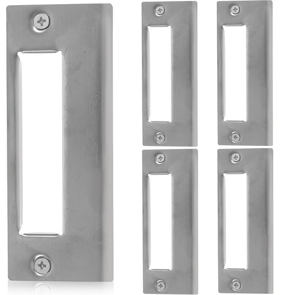 Dayesque 6-Pack Universal Door Strike Plates, Stainless Steel Latch Striker Backplates for Wood Door Lock Replacement