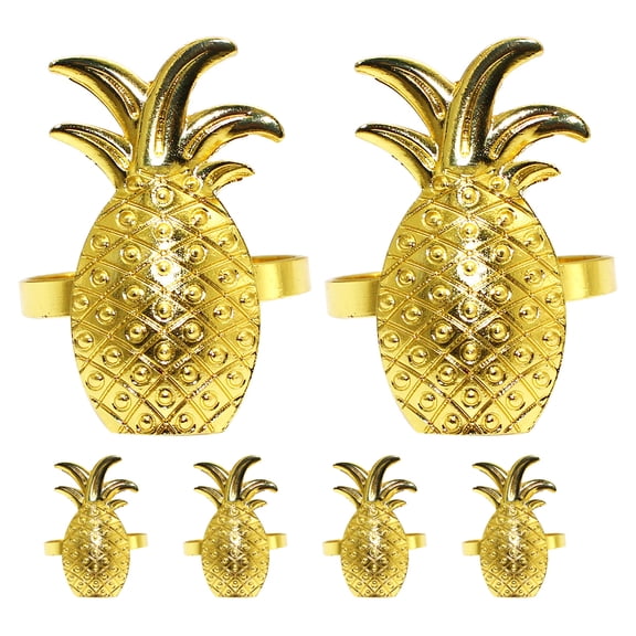 Dayesque 6-Piece Pineapple Napkin Holder Set Tropical Metal Decorative Clips for Dinner, Wedding, Christmas Table Decor