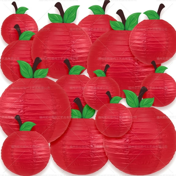 Dayesque 6pcs Red Apple Classroom Decorations: Apple Paper Lanterns Back To School Decorations Birthday Party Decorations 6/8/10 Inch