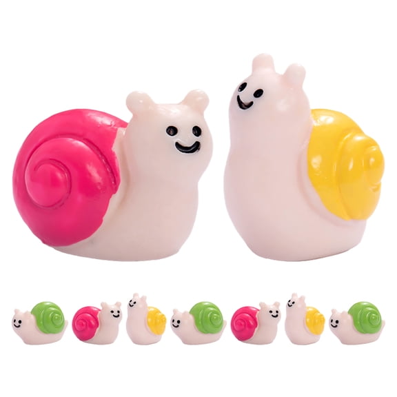 WEUVEB 9-Piece Assorted Color Resin Snail Models for Crafts, Home Decor, and Projects