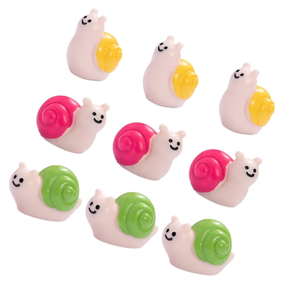 WEUVEB 9-Piece Assorted Color Resin Snail Figurines for Crafts, Home Decoration, Projects and Collectibles